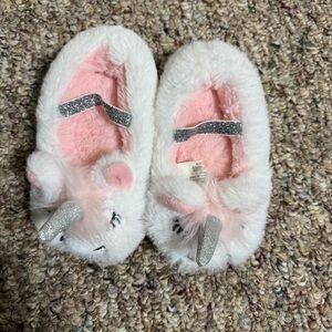 Target Fuzzy Unicorn Slippers with Glitter Accent